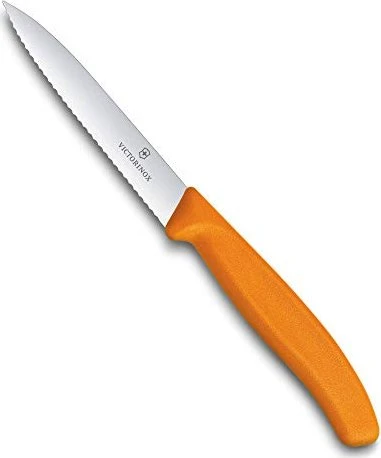 Victorinox SwissClassic Gemüsemesser mit Wellenschliff, 10cm orange