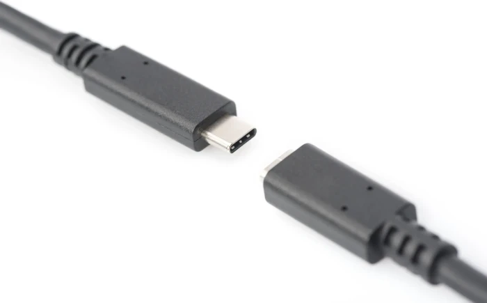 Digitus USB 2.0 Verlängerungskabel, USB-C [Stecker] auf USB-C [Buchse], 2m schwarz