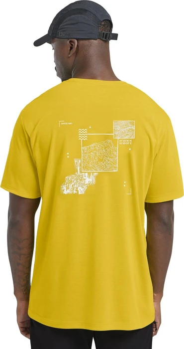Jack Wolfskin Vonnan Graphic Funktionsshirt kurzarm peak trail chartreuse (Herren)