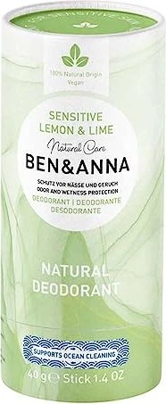 Ben & Anna Sensitive Lemon & Lime Papertube Deodorant Stick, 40g