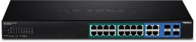 TRENDnet TPE Rackmount Gigabit Smart Switch, 20x RJ-45, 4x RJ-45/SFP, 370W PoE+ (TPE-1620WSF)