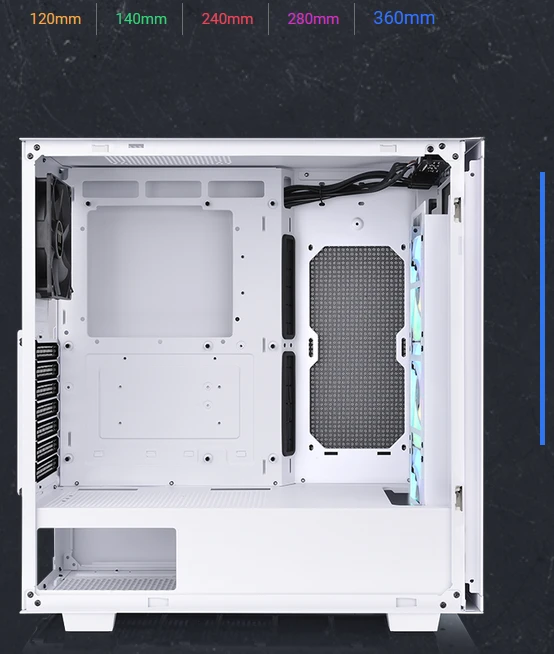 Thermaltake V350 TG ARGB Air Snow Edition, weiß, Glasfenster