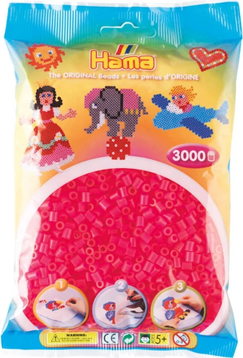 Hama midi Beutel mit Perlen 3000 Stück fuchsia