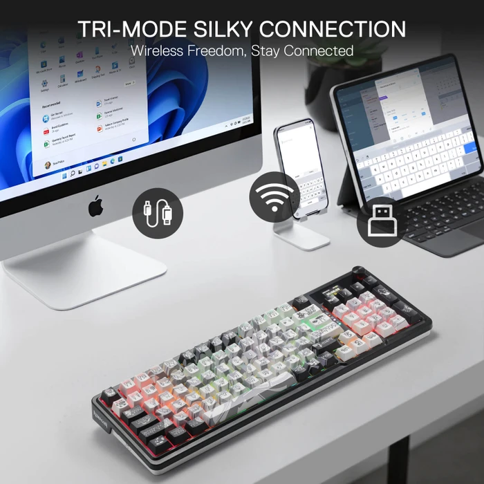 Redragon Artemis K719 Pro Wireless, Graffiti Edition, LEDs RGB, Hi-Fi Custom, USB/Bluetooth, US