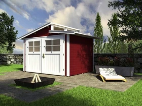 Weka 226 235x239cm Gerätehaus schwedenrot