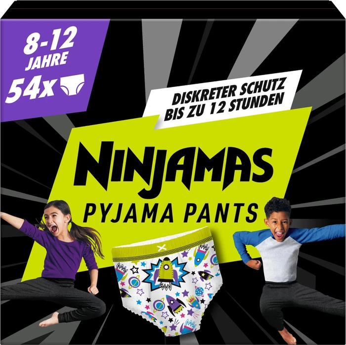 Pampers Ninjamas Pyjama Pants Boys Einwegwindel, 8-12J, 27-43kg, 54 Stück