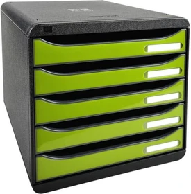 Exacompta Big Box Plus Schubladenbox, 5 Schubladen, anisgrün/schwarz