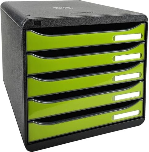 Exacompta Big Box Plus Schubladenbox, 5 Schubladen, anisgrün/schwarz