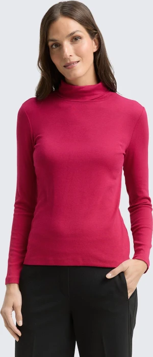 Tom Tailor Rollkragen Shirt langarm dark pink (Damen)