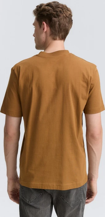 Tom Tailor Logo-Print T-Shirt kurzarm deep cognac (Herren)