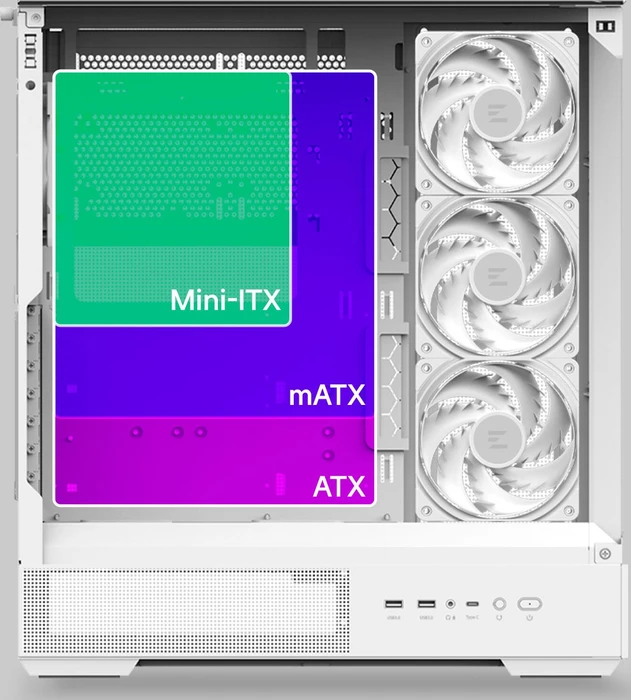 Zalman P40 Prism Plus White, weiß, Glasfenster