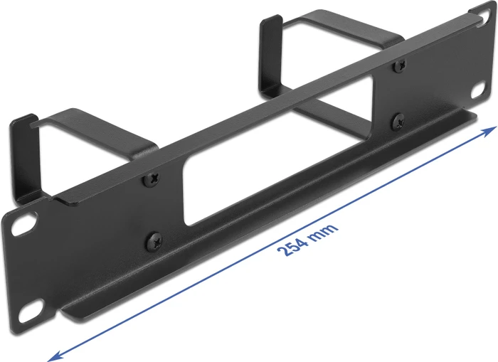DeLOCK 10" Kabelmanagement Rangierpanel, mit Öffnungen, 2 Bügel, schwarz, 1HE