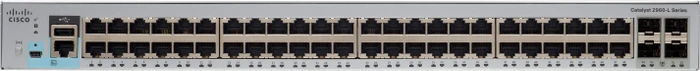 Cisco Catalyst 2960-L LAN Lite Rackmount Gigabit Managed Switch, 48x RJ-45, 4x SFP