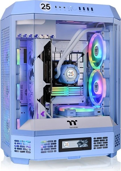 Thermaltake The Tower 600 Hydrangea Blue, blau, Glasfenster