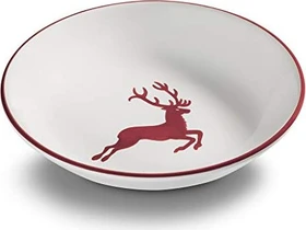 Gmundner Keramik Bordeauxroter Hirsch Suppenteller Cup 20cm