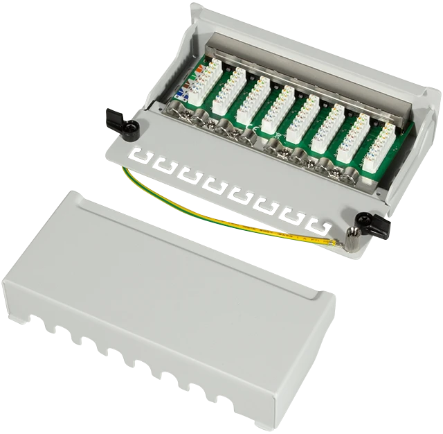 LogiLink Desktop Patchpanel Cat6, für Tisch/Wand, 8-Port, grau