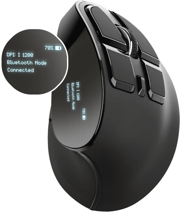 Trust Voxx Rechargeable Ergonomic Wireless Mouse, USB/Bluetooth