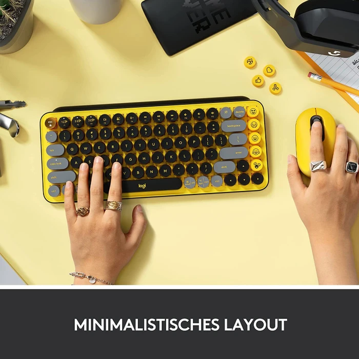 Logitech POP Keys Wireless Mechanical Keyboard, Logi Bolt, Blast, TTC BROWN, USB/Bluetooth, IT