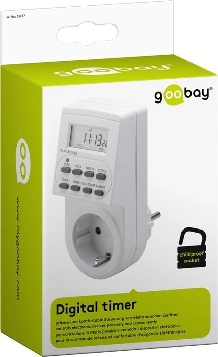 Wentronic goobay digitale Wochenzeitschaltuhr, IP20, weiß (51277) – Bild 2 von 2