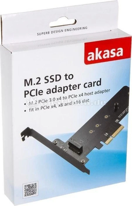 Akasa M.2 SSD to PCIe adapter card
