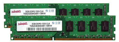 takeMS UDIMM 8GB Kit, DDR3-1600, CL9