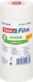 tesa tesafilm Invisible transparent/weiß, Klebestreifen, 19mm/33m, 6 Stück