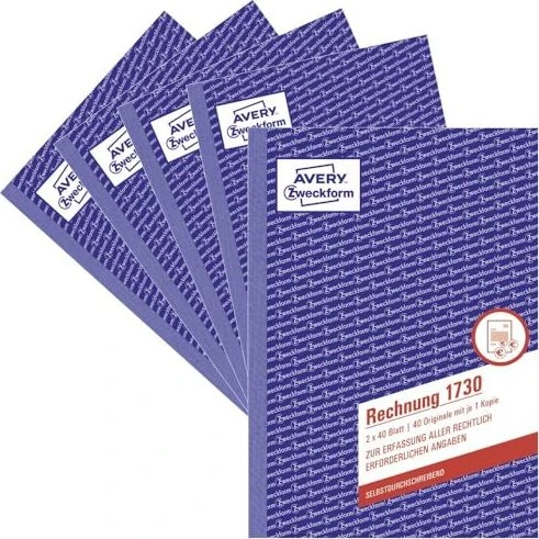 Avery-Zweckform Formularbuch, A5, 40 Blatt, 5er-Pack