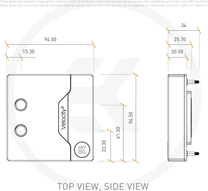 EK Water Blocks Quantum Line EK-Quantum Velocity² D-RGB, 1700, Nickel Acryl