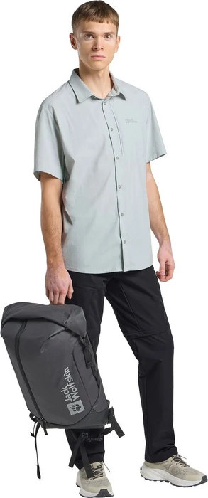 Jack Wolfskin Norbo Hemd kurzarm cool grey check (Herren)