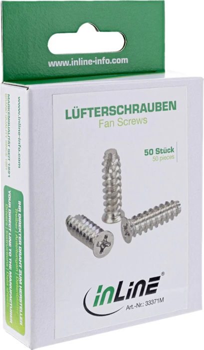 InLine Lüfterschrauben 5x16mm, silber, 50er-Pack