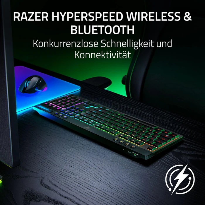 Razer BlackWidow V4 Low-Profile HyperSpeed, Razer Low-Profile ORANGE Tactile, USB/Bluetooth, UK