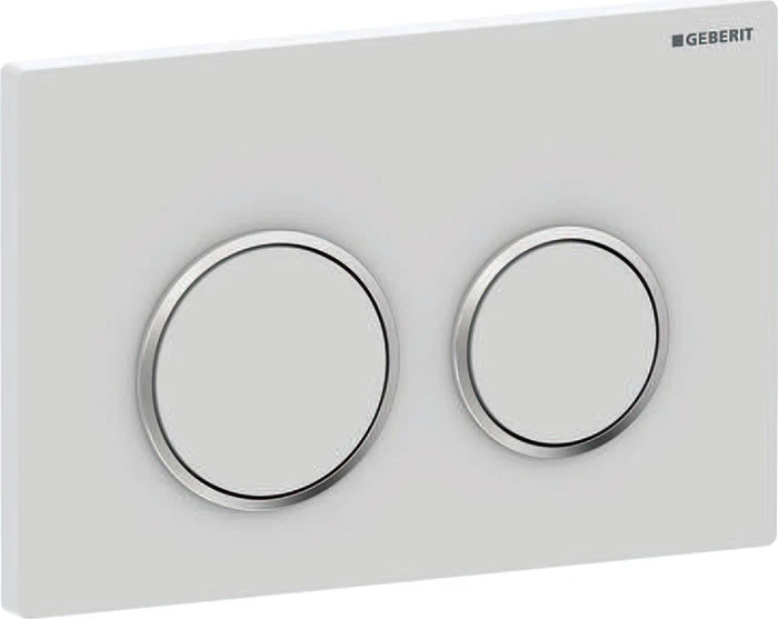 Geberit Omega20 Betätigungsplatte weiß matt/glanzverchromt/weiß matt