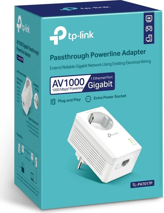 TP-Link Powerline AV1000 Passthrough, HomePlug AV2, RJ-45