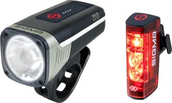 Sigma Sport Aura 120 + Hiro 50 Link Beleuchtungsset schwarz