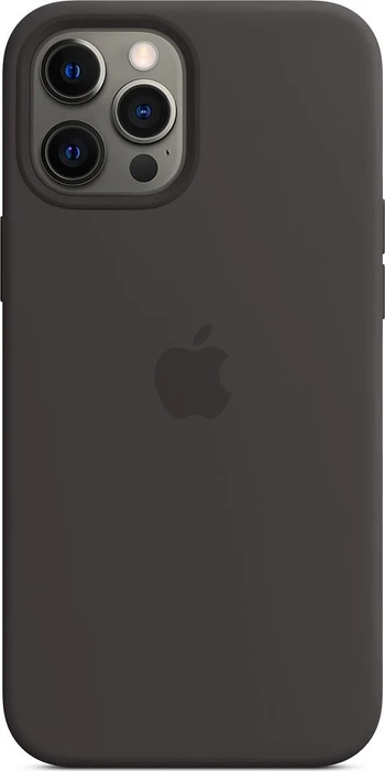 Apple Silikon Case mit MagSafe für iPhone 12 Pro Max schwarz