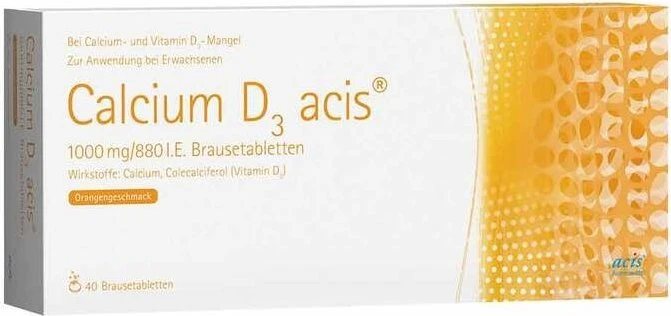 Calcium D3 Acis 1000mg/880 I.E. Brausetabletten, 40 Stück