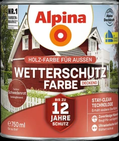 Alpina Farben Wetterschutz-Farbe deckend außen schwedenrot, 750ml
