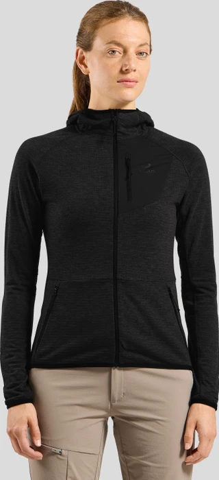Odlo Ascent Midlayer Hooded Zip Funktionsjacke schwarz (Damen)