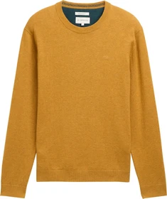 Tom Tailor Basic Baumwolle Strickpullover mustard melange (Herren)