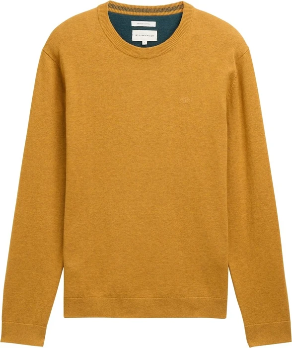 Tom Tailor Basic Baumwolle Strickpullover mustard melange (Herren)