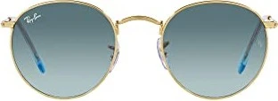 Ray-Ban RB3447 Round Metal 50mm polished gold/blue