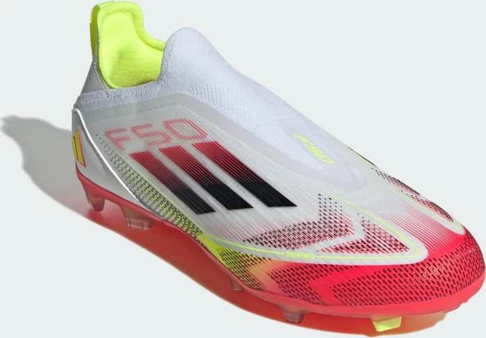 adidas F50 Elite Laceless FG cloud white/core black/solar yellow (Junior)