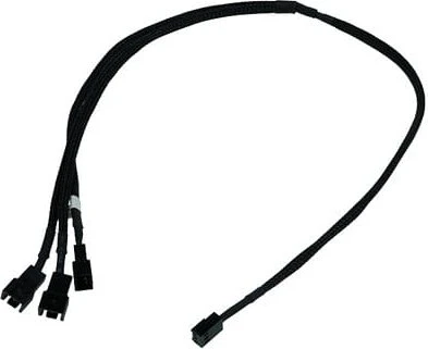 Phobya 3-Pin auf 3x 3-Pin Verteiler, sleeved, 60cm, schwarz
