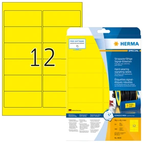 Herma Folienetiketten, 99.1x42.3mm, wetterfest, gelb, matt, 25 Blatt (300 Etiketten)