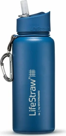 LifeStraw Go Stainless Steel Wasserfilter Trinkflasche 710ml blau