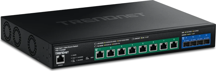 TRENDnet TPE Rackmount 10G Smart Switch, 8x RJ-45, 4x SFP+, 720W PoE++