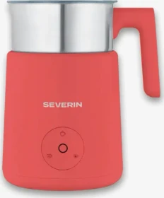 Severin Spuma Lite elektrischer Milchaufschäumer mit Induktionsbehälter coral red