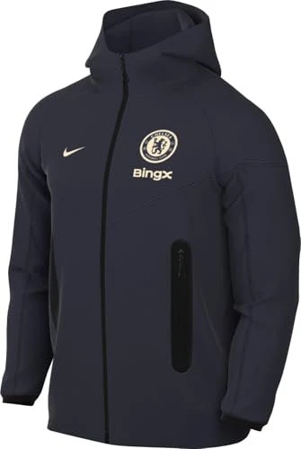 Nike FC Chelsea Tech Fleece Windrunner Fußball Hoodie obsidian/guava ice