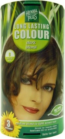 Henna Plus Long Lasting Colour Haarfarbe 6 Dark Blond, 100ml