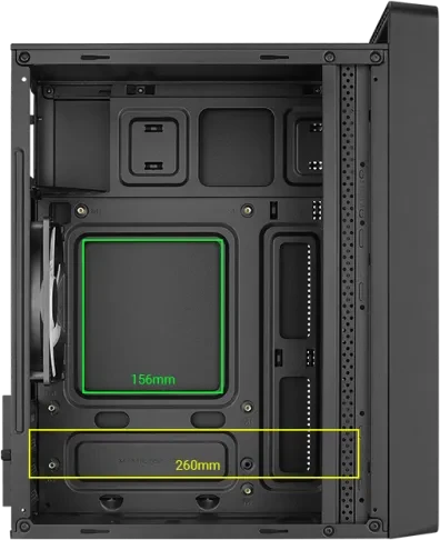 AeroCool CS-109 [V1] Black, Glasfenster